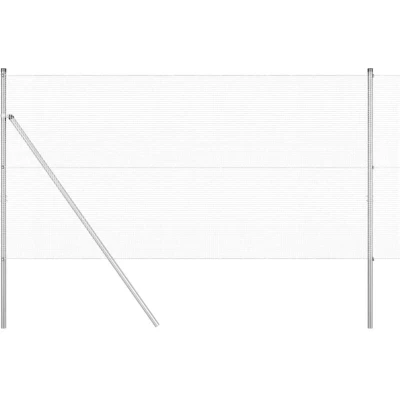 Image of vidaXL Welded Wire Fence with 13 Posts 1x50 m Galvanised Steel