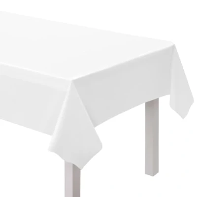 Image of Amscan 9915404 217 White Eco Friendly Recyclable Paper Party Table Cover 2.74m