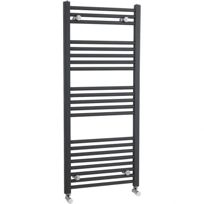 Image of Balterley Heated Vertical Towel Rail with Straight Rails 1672 BTU 1150mm x 500mm Anthracite