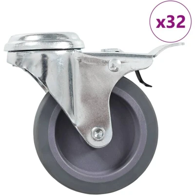 Image of vidaXL 32 pcs Bolt Hole Swivel Casters 75 mm