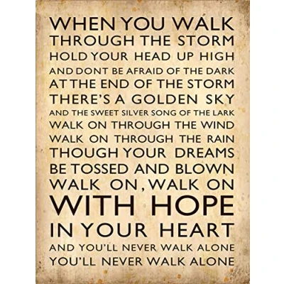 Image of Shawprint YNWA Metal sign vintage Shabby chic style decorative tin wall plaque (267mm x 200mm (10&quot; 8&quot;))