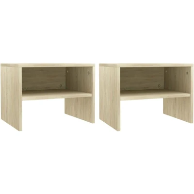Image of vidaXL Bedside Cabinets 2 pcs Sonoma Oak 40x30x30 cm Engineered Wood