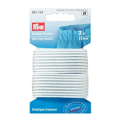 Image of Prym Elastic, 21% ED, 33% PES, 46% PA, White, 2.8 x 6.7 0.4 cm
