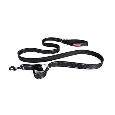 Image of EZYDOG Vario 4 Multi function Dog Lead 3 6 Foot Adjustable Lead, Training Reflective Webbing, Small Dogs, Medium Large Sturdy (Black)