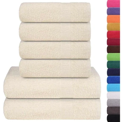 Image of vidaXL 6 Piece Towel Set Cream 360 gsm 100% Cotton