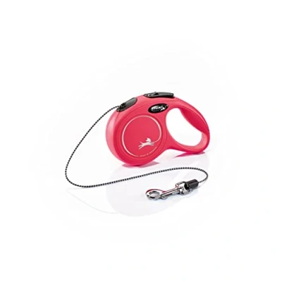 Image of Flexi New Classic Cord Red Extra Small 3m Retractable Dog Leash/Lead for dogs up to 8kgs/18lbs