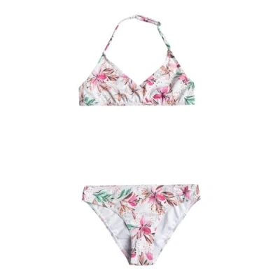 Image of Roxy Happy Tropical Triangle Two Piece Bikini Set for Girls 6 16