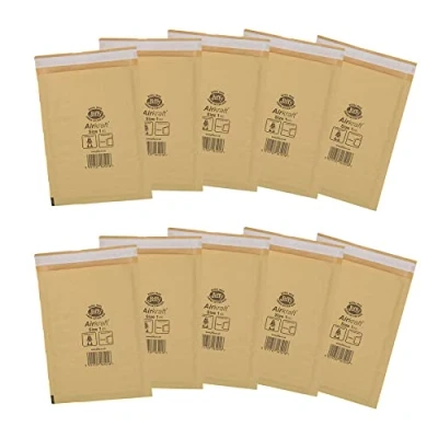 Image of AB Tools 10pk Genuine Gold Jiffy Bag Airkraft Bubble Padded Mail Envelope Size 1