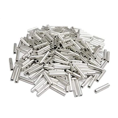 Image of Teansic 100pcs Non Insulated Butt Connectors Kit, 22 16 Gauge Electrical Wire Seamless Uninsulated Crimp Ferrule Terminals
