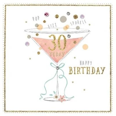 Image of Hotchpotch Greetings Card 30th Birthday Handmade Morello