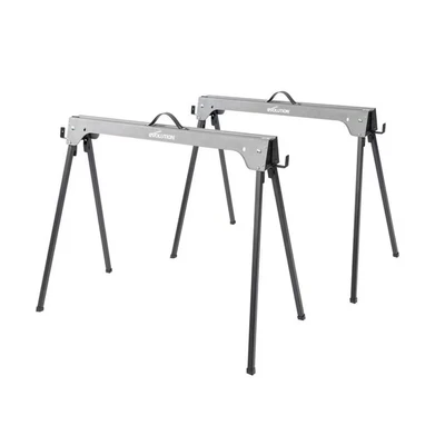 Image of Evolution Power Tools Saw Horse Compact Folding (AKA Bench, Sawhorse Workbench, Horses, Sawing Horse) Supports Up to 500 kg Lightweight &amp; Portable TWIN PACK