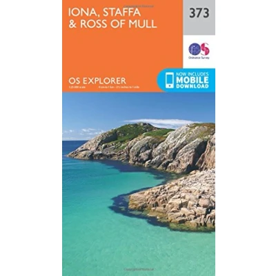 Image of Explorer 373 Iona, Staffa &amp; Ross of Mull Map With Digital Version