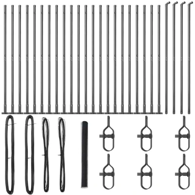 Image of vidaXL Hexagon Fence Grey 1.4x50 m Steel