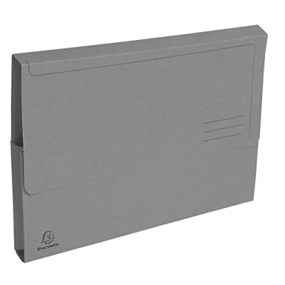 Image of Exacompta Ref 47678E Forever Collection Document Wallets (Pack of 50) 240 x 320mm in Size, Suitable for A4 Documents, 290gsm Premium Pressboard Grey
