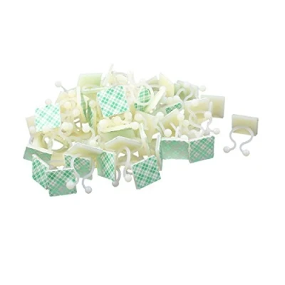 Image of sourcingmap® 66 Pcs White Nylon Self Adhesive Twist Locks Holder Cable Tie Clips