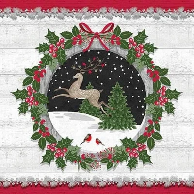 Image of Ambiente Christmas Napkin 33 Centimetre Pack of 20 Winter Scene