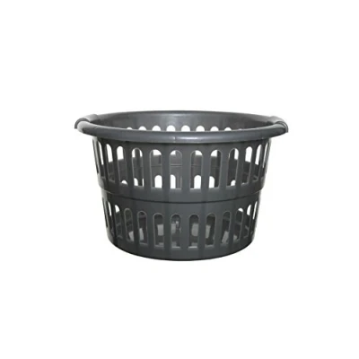 Image of Whitefurze 48cm Round Laundry Basket, Silver