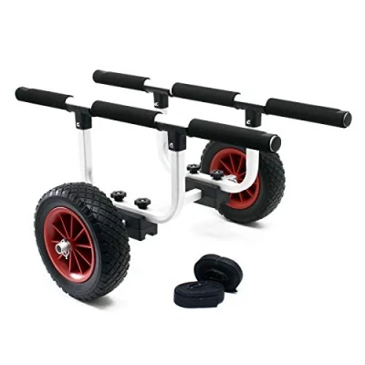 Image of Aluminium Transport Trolley for Kayaks, Canoes max. 90kg with ⌀ 22cm PU Wheels &amp; Adjustable Width