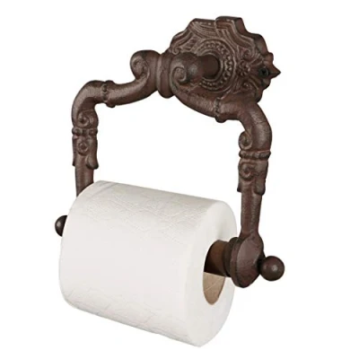 Image of Wall Mounted Toilet Roll Holder Cast Iron Paper Dispenser (Z432)