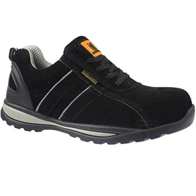 Image of New Mens Ultra Lightweight Steel Toe Cap Safety Work Trainers Shoes Ladies Boots (9 UK) Black