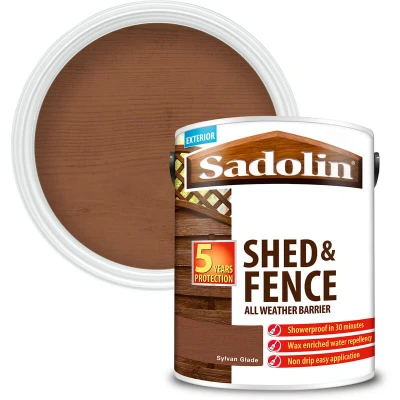 Image of Sadolin Shed &amp; Fence Woodstain Sylvan Glade 5 L