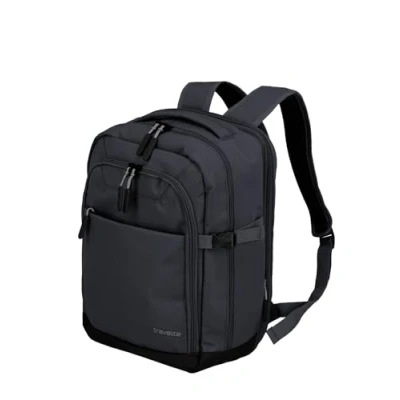 Image of Travelite Hand Luggage Backpack, Laptop 13 Inches, Kick Off, Cabin Practical Backpack with Slip on Function, 40 cm, 20 23 Litres, gray, 40, Classic