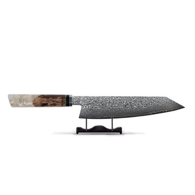 Image of Shinrai Knives Diamond Octagon Damascus Kiritsuke knife 23 cm Special Edition