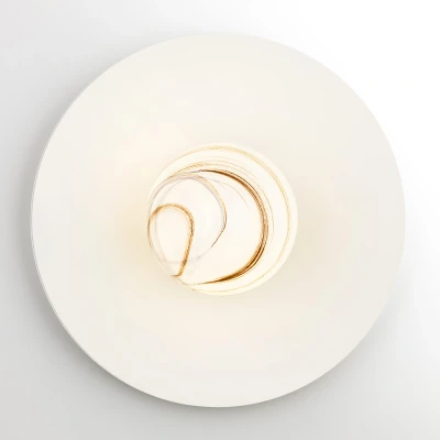 Image of Piava Globe Ceiling Light White Brown (Marble Colour), Cream