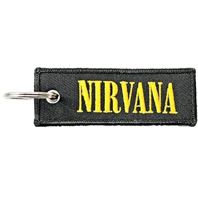 Image of Nirvana Logo (Double Sided Patch) Plastic Key Chain Black, Black