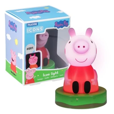 Image of Paladone Peppa Pig Icon Light Officially Licensed Free Standing Desk Light, Gaming Room Decor and Merchandise for Boys Girls, Nightlight Gift Accessory Playroom Bedroom