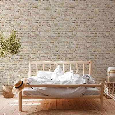 Image of The Wall Cover Wallpaper Stone Brick 38580 1