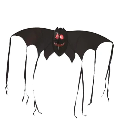 Image of BROOKITE from Peterkin Spooky Bat Kite Fun black design 46cm x 150cm Spinnaker Nylon with 1 handle Kites Outdoor Toys Sport &amp; Leisure Ages 3+