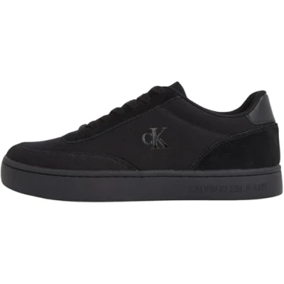 Image of Calvin Klein Men’s Classic Canvas Low Top Cupsole Trainers, Black (Triple Black), 6