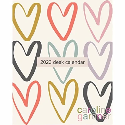 Image of 2023 Desk Calendars by Portico Designs (Caroline Gardner Calendar Hearts Design C23024)