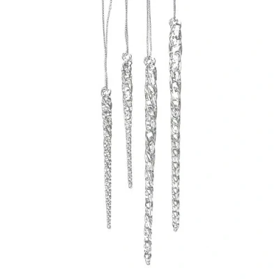 Image of Kurt S. Adler Clear Glass Icicle Christmas Ornament Set of 24 Pieces Decoration