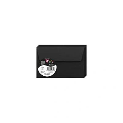 Image of Clairefontaine Ref 5831C Pollen Adhesive Envelopes (Pack of 20) 90 x 140mm Sized, 120gsm Paper, Printer Compatible, Acid Free, Strip for Easy Seal Black