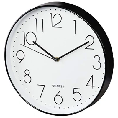 Image of Hama &quot;Elegance&quot; Wall Clock, diameter 30 cm, quiet, black/white
