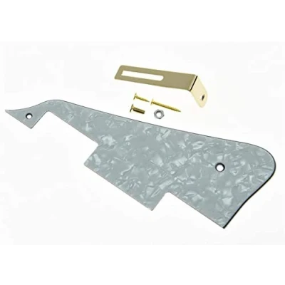 Image of Dopro White Pearl LP Guitar Pickguard with Gold Bracket for Epiphone Les Paul