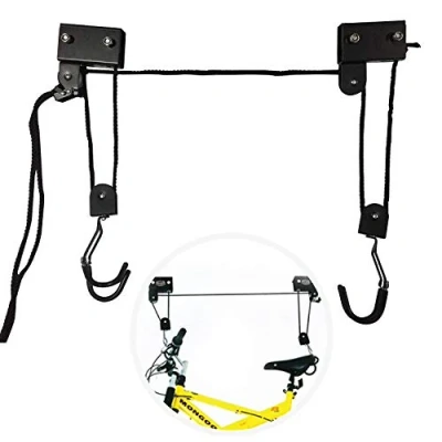 Image of EXLECO Bike Lift Load Capacity 57 KG Bicycle Ceiling Universal with Hook and Rope Suitable for Bikes Yacht
