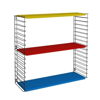 Image of TOMADO Libro 3 Tier Wooden Multipurpose Shelf for Home Including Bedroom, Office and Garage, Metal, Multi Coloured, 70 x 68 21 Centimetres