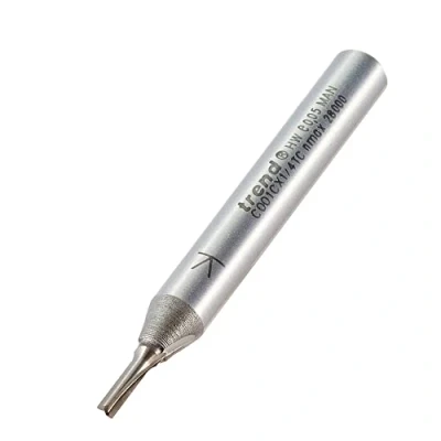 Image of Trend CraftPro Straight Two Flute Router Cutter Bit, 1/4 Inch Shank, 2mm Cut Diameter &amp; 5mm Length, Tungsten Carbide Tipped, C001CX1/4TC