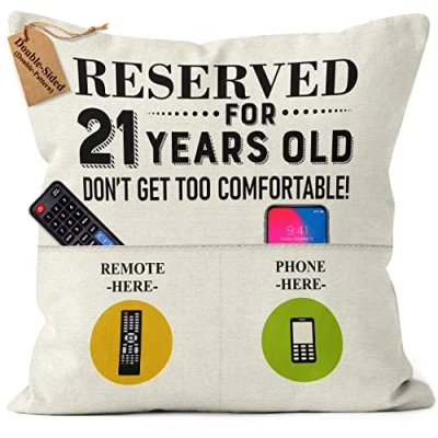 Image of Kies CROWNLY CRYSTAL® (Double Sided) 21st Birthday Gifts for Him Her Populer Pillow Covers 18x18 Women Friendship Best Sister Brother Friends Pillows