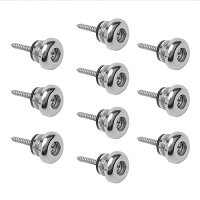 Image of Unxuey Guitar Strap Locks Set, 10Pcs Sliver Buttons Security Quick Release Straplocks Parts for Electric Acoustic Bass Ukulele
