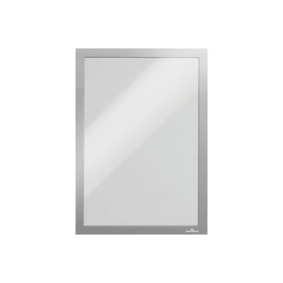 Image of Durable DURAFRAME Self Adhesive Magnetic Frame A4 Format In Silver Pack of 10 Frames Document for Professional Internal Signage