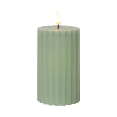 Image of STAR TRADING LED candle Flame strip green 15 cm real wax battery operated