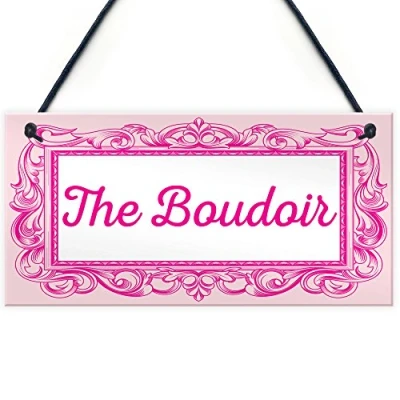 Image of RED OCEAN The Boudoir Vintage Shabby French Powder Room Hanging Plaque Bath/Bedroom Sign