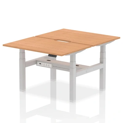 Image of Air B2B 1200x800 Adjustable 2P Bench Desk Scalloped Oak/Silver