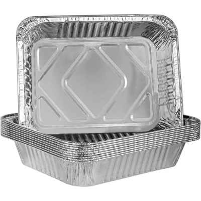 Image of FabFinds Large Disposable Foil Trays Containers Dishes for Baking Roasting Broiling Cooking Food Storage (12)