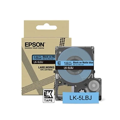 Image of Epson LabelWorks[Matte Blue/Black 18mm LK 5LBJ]tape compatible with LW C410 and C616