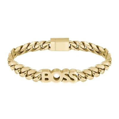 Image of BOSS Jewelry Men&#039;s KASSY Collection Chain Bracelet in Yellow Gold 1580505M